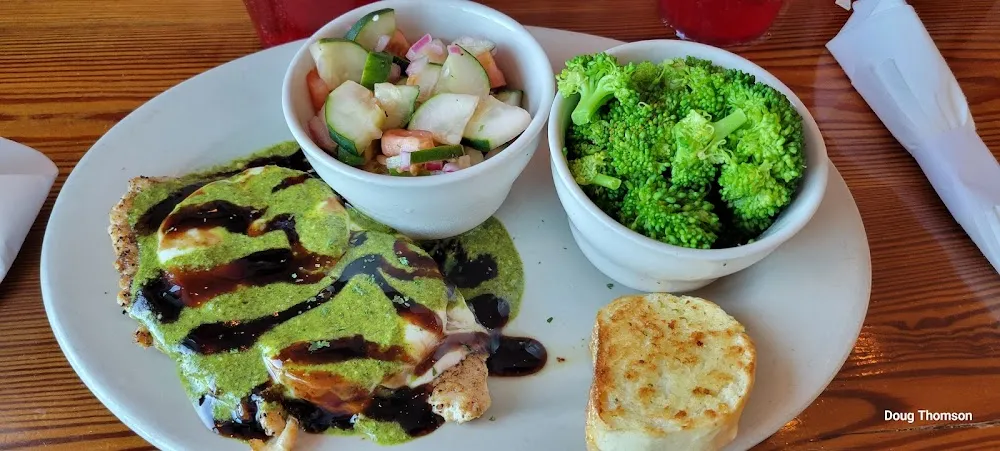 Caprese Chicken with Cucumber Salad and Steamed Broccoli