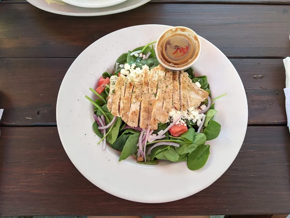 Spinach Salad with Grilled Chicken and Honey Vinaigrette